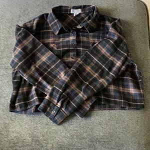 RSQ flannel crop top